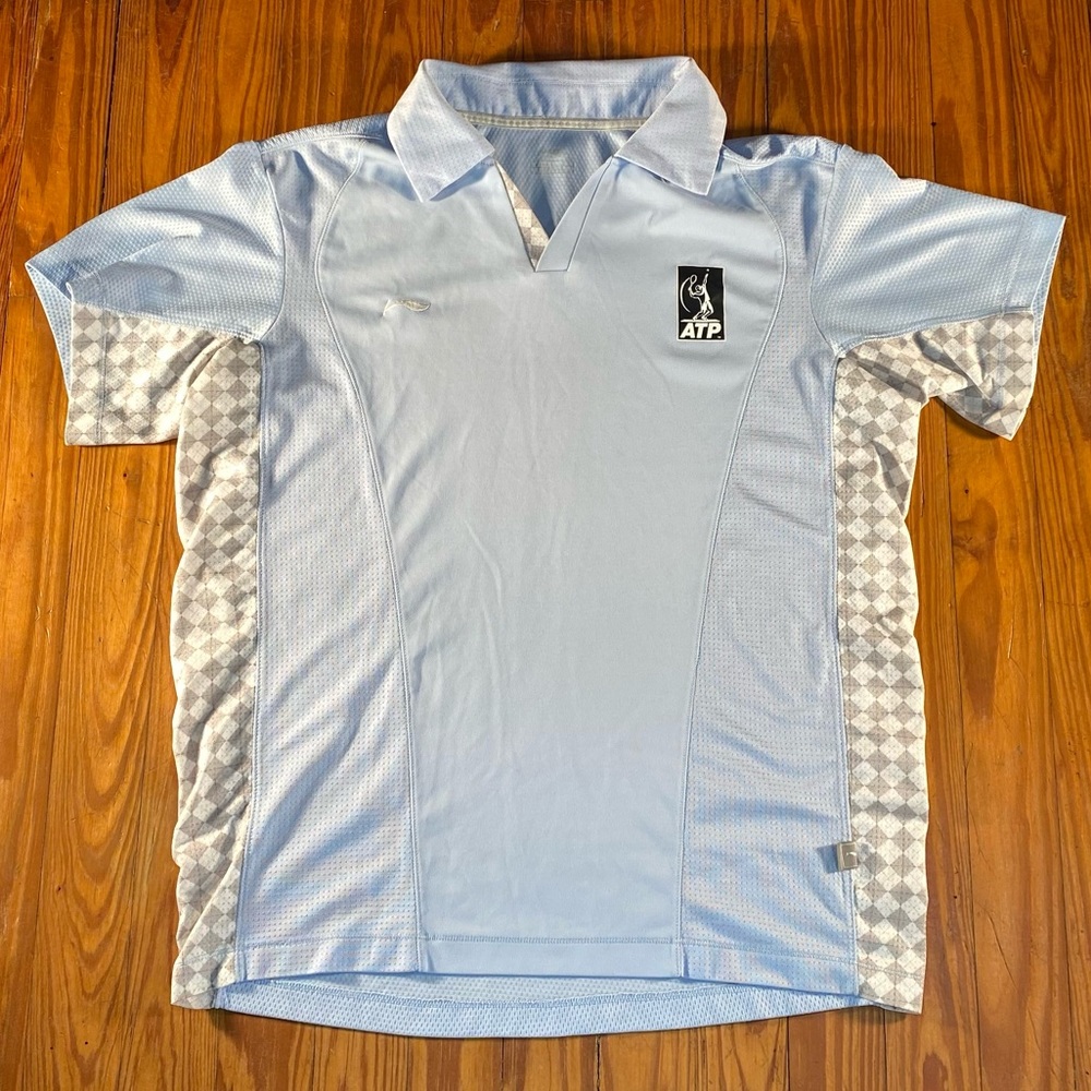 LATP Tennis Top w/ Collar L Blue/Silver